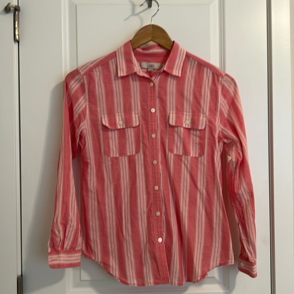 LOFT Pink Striped Blouse - Picture 1 of 5